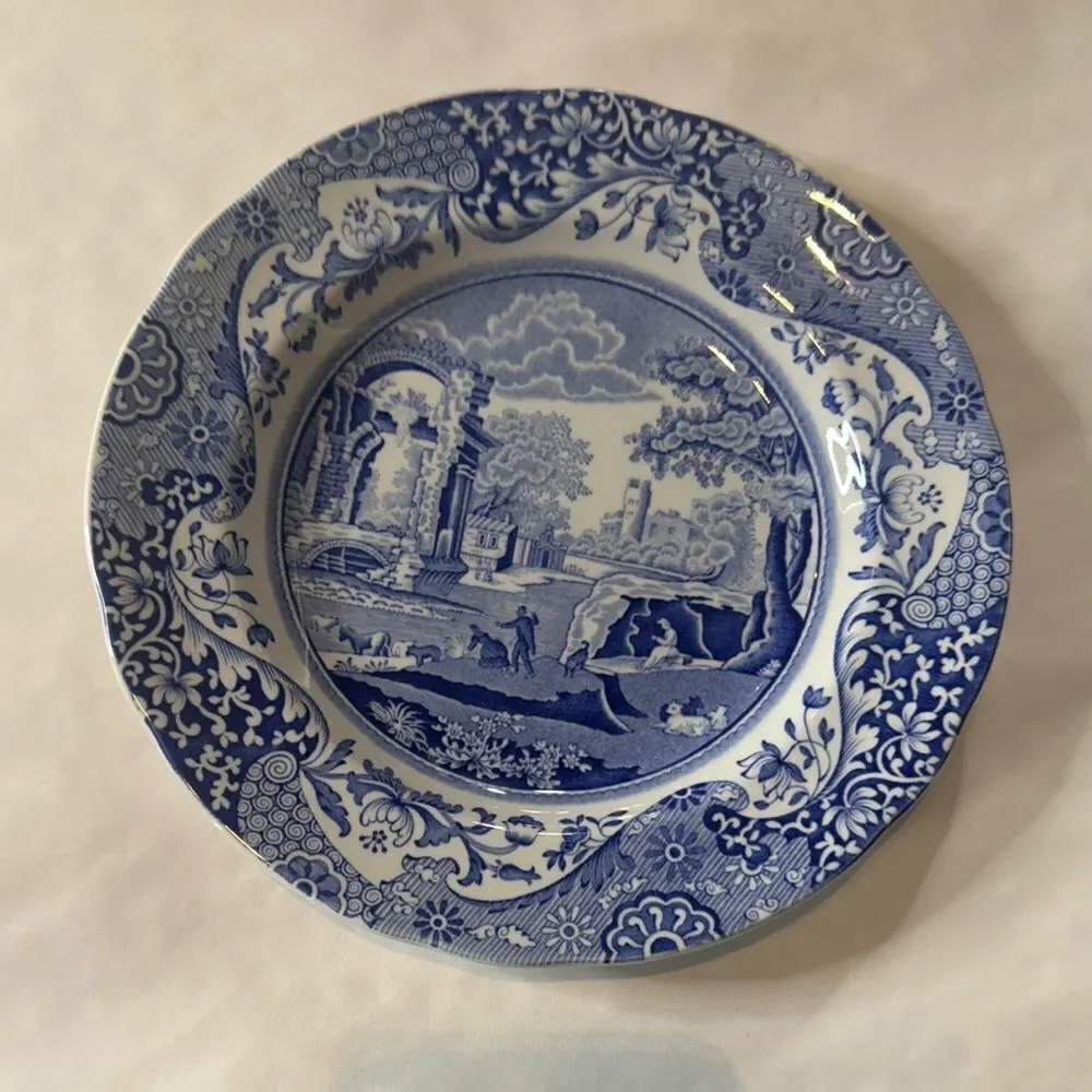 Spode Blue Italian Salad or Appetizer Plate 7.5” England c.1816